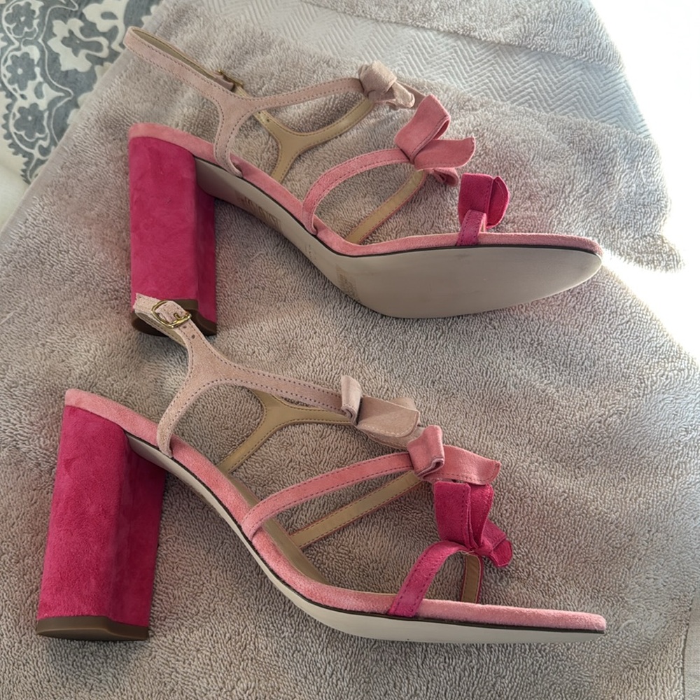 J. Crew Pink Suede Bow Sandals - Picture 4 of 5
